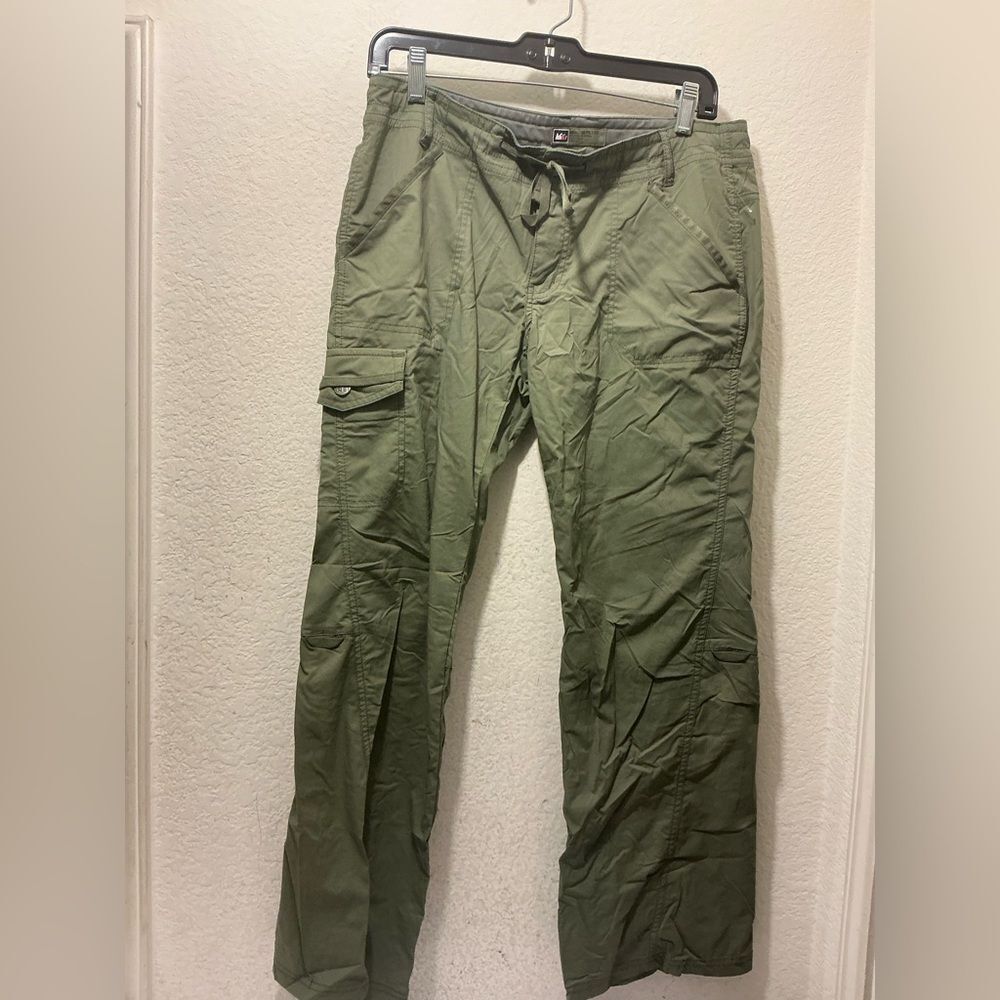 REI Olive Green Cargo Jumpsuit women’s size 10P